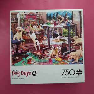 Steve Read Dog Days "Painting Puppies" 750 Piece Buffalo Puzzle 24"x18"